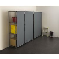 【軒先渡し】ドウシシャ ルミナス ロールスクリーン付ラック 4段 幅610×奥行460×高さ1740mm グレー EX60S-4GY 1台（直送品）