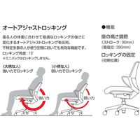 【組立設置込】コクヨ ピコラ ハイチェア ローバック ナイロンキャスター ブラック×プルシアンブルー 1脚（直送品）