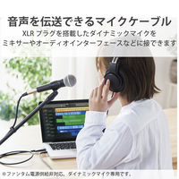 オーディオインターフェース マイクケーブル USB-XLR 3m 楽器用 黒 DH-XLRU30BK エレコム 1個