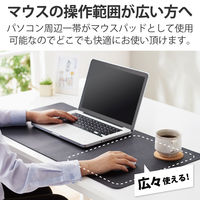 エレコム マウスパッド/レザー/大きく広げて使える/ブラック MP-DM03BK 1個