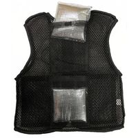 ミズケイ ポケット付きハニカムメッシュベスト「快風」<ブラック>3Lサイズ+保冷剤4個セット 8131984 1個(5個) 530-1357（直送品）