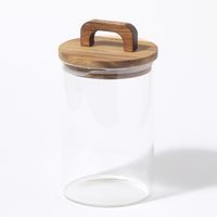 ウッドロングガラスキャニスター(1000ml) クリア LAKOLE/ラコレ