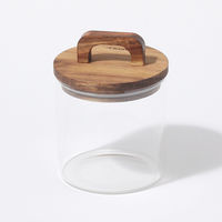 ウッドロングガラスキャニスター(700ml) クリア LAKOLE/ラコレ