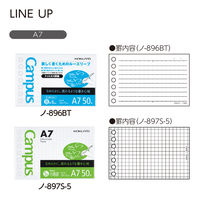 コクヨ ルーズリーフ B罫ドット入り A7 50枚 ノ-896BT 1セット(1袋(50枚入)×3)