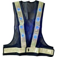 ミズケイ LED蓄光安全ベスト「ホタルック」<紺/白>青LED 5922102 1枚 530-1384（直送品）
