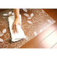 明和グラビア キッチンマット 拭ける 45×240cm 柄物 クリア フラワー 360723 1個（直送品）