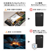 グリーンハウス リン酸鉄モバイルバッテリー PD20対応 10000mAh ブラック GH-LFMBPA100-BK 1個