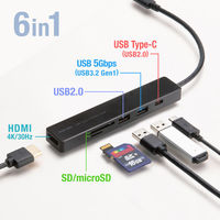 サンワサプライ HDMIポート付 USB TypeーCドッキングハブ USB-5TCHC26BK 1個