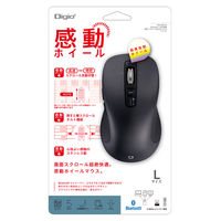 ナカバヤシ Bluetooth/USB無線 静音 5ボタン BlueLEDマウス L クロ MUS-DKF243BK 1個