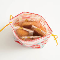 ヘッズ 和風PE巾着バッグ-S/つばき WA-BS1 1袋（20枚入）