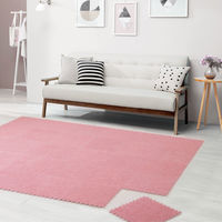 アイリスオーヤマ マット ジョイントマット 32×32cm 厚み0.6cm カーペット JTM-32（CPT) ピンク 1セット(9枚入)