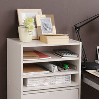 アイリスオーヤマ カラーボックス(スタックボックス)  幅40×奥行28.7×高さ30.5cm A4対応 3段 棚付き オフホワイト STB-400T １個