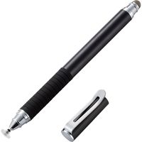 エレコム スマートフォン用タッチペン/2WAY/導電繊維タイプ/ディスクタイプ/ブラック P-TP2WY01BK 1個