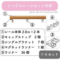 プロ仕様カーテンレール「4.00m 天井付け シングル・ホワイトG」 nexty-400ts-wg-4 4セット トーソー　１セット(４本)（直送品）