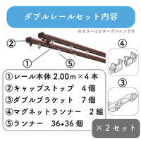 プロ仕様カーテンレール「4.00m 正面付け ダブル・ライトG」 nexty-400sw-rg-2 2セット トーソー　１セット(２本)（直送品）