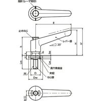 鍋屋バイテック クランプレバー（長穴用座金） LDMS-5-32-LWP20-AS（直送品）