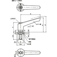 鍋屋バイテック クランプレバー（長穴用座金） LEM-6-20-LWP20-SG（直送品）