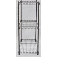 エイ・アイ・エス パイプ径19mm スチールラックセット 3段 幅750×奥行350×高さ918mm ブラウン AM-7590B 1台（直送品）