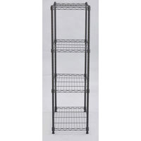 エイ・アイ・エス パイプ径19mm スチールラックセット 4段 幅600×奥行350×高さ1194mm ブラウン AM-6012B 1台（直送品）