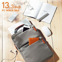 パソコンケース PCバッグ 縦型 取っ手付き 13.3インチ グレー BM-IBHCV13GY 1個