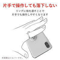 エレコム スマートフォン用ストラップ/フィンガーリング/クリア/スタンダード/ゴールド P-STRBCRGD 1個（直送品）
