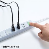 延長コード 電源タップ 2m 2P（ピン） 6個口 マグネット ホワイト TAP-SP216 サンワサプライ 1個