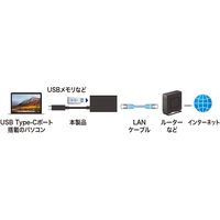 サンワサプライ USB3.1 TypeC-LAN変換アダプタ（USBハブポート付・ブラック） USB-CVLAN4BK 1個（直送品）