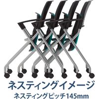 藤沢工業 TOKIO FNCシリーズ ミーティングチェア FNC-K5A クリアグリーン 1セット（4脚入）（取寄品）