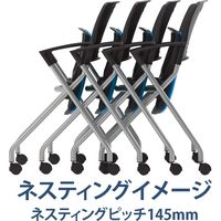 藤沢工業 TOKIO FNCシリーズ ミーティングチェア FNC-K5A クリアブルー 1セット（4脚入）（取寄品）