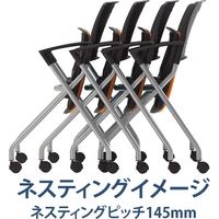 藤沢工業 TOKIO FNCシリーズ ミーティングチェア FNC-K5A オレンジ 1セット（4脚入）（取寄品）