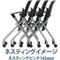 藤沢工業 TOKIO FNCシリーズ ミーティングチェア FNC-K5A ライトグリーン 1セット（4脚入）（取寄品）