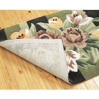 ファミリー・ライフ 天津フックカービング玄関マットグリーン系30×150cmあがりかまち 50239（直送品）