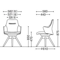 オカムラ ライブス ワークチェア ローバック 木脚/ナチュラル 張地：ツイル（単色） ダークブルー/ホワイト CD63YW FKY4 1脚（直送品）