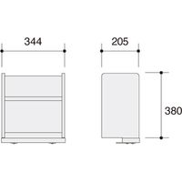 オカムラ ラトリオ デスク専用オプション 上棚ユニット 幅344×奥行205×高さ380mm オークライト 86NC3B WG37 1台（直送品）
