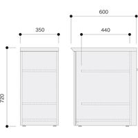 オカムラ ファルテII コアデスク専用 サブデスク 幅350×奥行600×高さ720mm ミディアムツートン 8CAG1C MS95 1台（直送品）