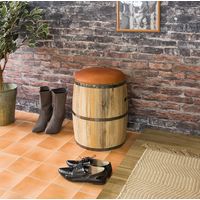 宮武製作所 MASALA（マサラ） 樽型スツール 座面レザー CH-L3650 1脚（直送品）