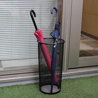 不二貿易 メッシュ 傘立て(大)(直径25.5x50)BK 69809 1台