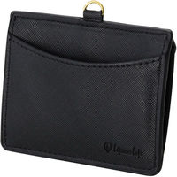 アスカ IDカードホルダー ワイドポケット ブラック ID05BK 3個（直送品）