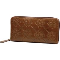 小田清 イタリアンレザーコイン分け長財布ブラック 花柄型押し a1747410（直送品）