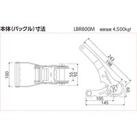 ラッシングベルト LBR804M CF10-50CF オーエッチ工業（直送品）