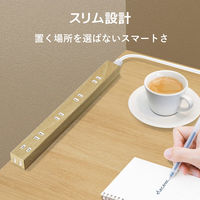 延長コード 電源タップ コンセント 1m 2ピン 6個口 雷ガード 木目 オーク ECT-0201O エレコム 1個