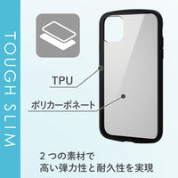 iPhone11 ケース カバー TPU ポリカーボネート フレームカラー 耐衝撃 ストラップホール付 ブラック PM-A19CTSLFCBK エレコム 1個