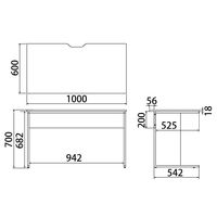 アール・エフ・ヤマカワ ワークデスク2 平机 幅1000×奥行600×高さ700mm ウォルナット GZWD2-1060DM 1台 オフィスデスク 事務机