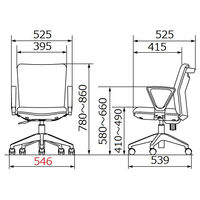 TOKIO コンパクトフィットチェア モスグリーン FST-55 MG 1脚 布張り オフィスチェア 事務椅子 脚幅546mm 背面ハンドル付き