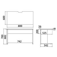 アール・エフ・ヤマカワ ワークデスク2 平机 幅800×奥行600×高さ700ｍｍ ナチュラル GZWD2-0860NA 1台 テレワークデスク