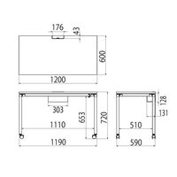【組立設置込】コクヨ インベントFSデスク INVENT ハーフ 平机 幅1200×奥行600×高さ720mm ホワイトナチュラル×ホワイト 1台（直送品）