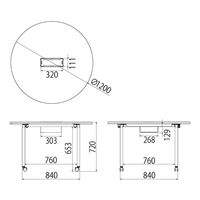 【組立設置込】コクヨ インベントFSデスク INVENT サークル 平机 直径1200×高さ720mm ラスティックミディアム×ブラック 1台（直送品）