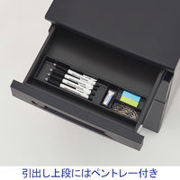 オカムラ VILLAGE VD-Aデスク 3段ワゴン 幅394×奥行580×高さ605mm ブラック 1台（取寄品）