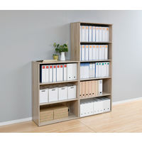 YAMAZEN（山善） 木製シェルフ（本棚 書棚） 3段 オープン オーク 幅800×奥行360×高さ1100ｍｍ 1台（直送品）