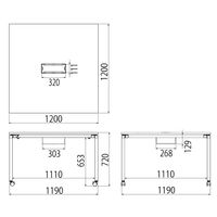【組立設置込】コクヨ インベントFSデスク INVENT スクエア 平机 幅1200×奥行1200×高さ720mm ホワイトナチュラル×ホワイト1台（直送品）